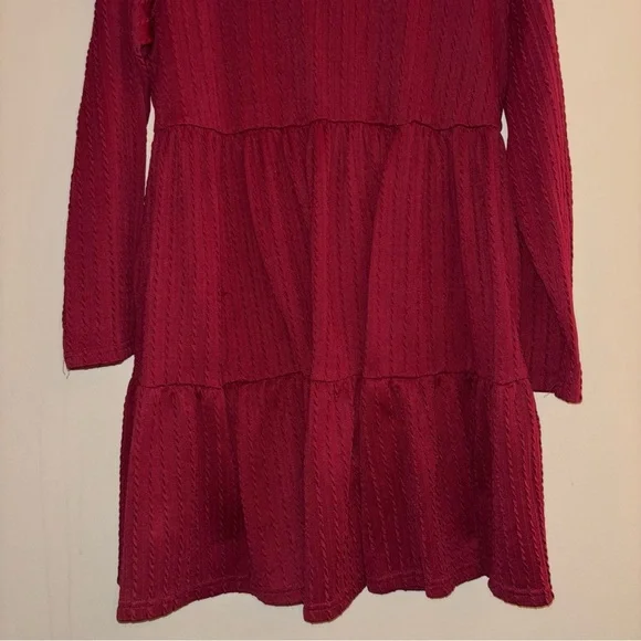 Aislinn Clothing Women’s Burgundy Textured A-Line Long-sleeve Dress Size 3X - Picture 2 of 7